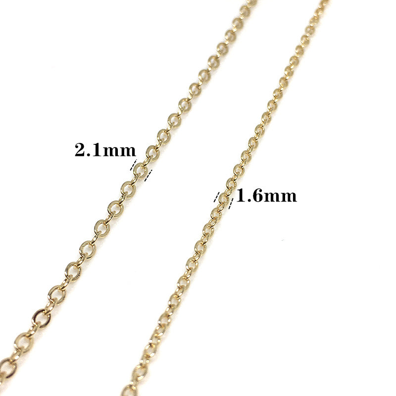 6.56 Feet/2M 18K Gold Filled Circle Chain Classic Necklace Bracelet Chains Roll 14K White Gold Rose Gold Silver For Jewelry Making Kit Chains Doki Decor   