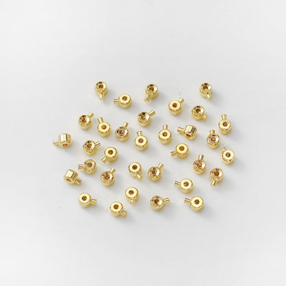 100PCS 18K Gold Filled Jewelry Clasps Crimp Bead Covers Kits Cylinder White Gold Silver Rose Gold Findings Repair Clasps Doki Decor   