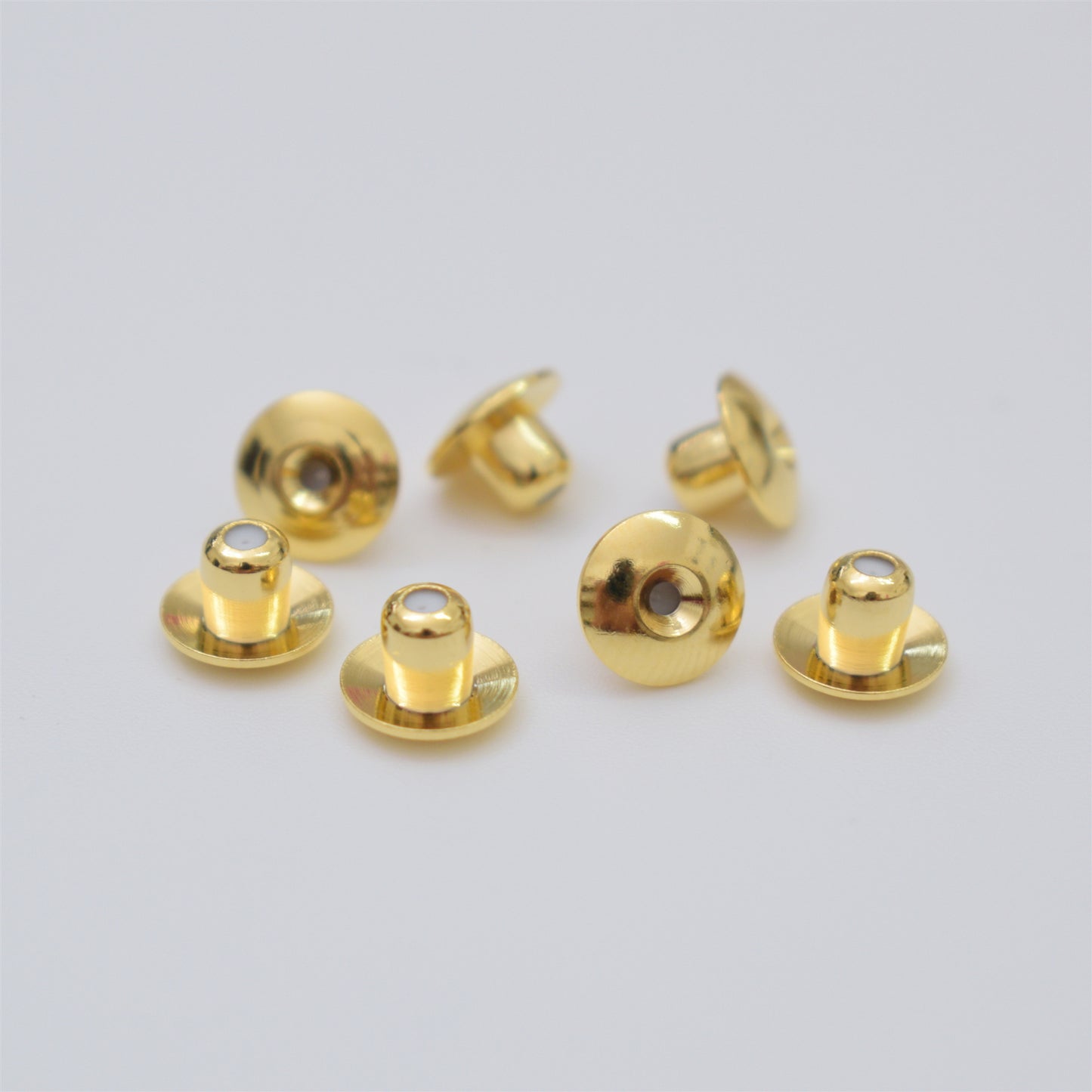 50PCS 18K Gold Filled Earring Backs Hat Bullet Ear Stoppers White Gold Rose Gold Silver Replacement For Jewelry Making DIY Earrings Backs Doki Decor Hat# 18K Gold 