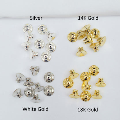 10PCS 18K Gold Filled Earring Backs Hat Cylinder Ear Stoppers White Gold Rose Gold Silver Replacement For Jewelry Making DIY Earrings Backs Doki Decor   