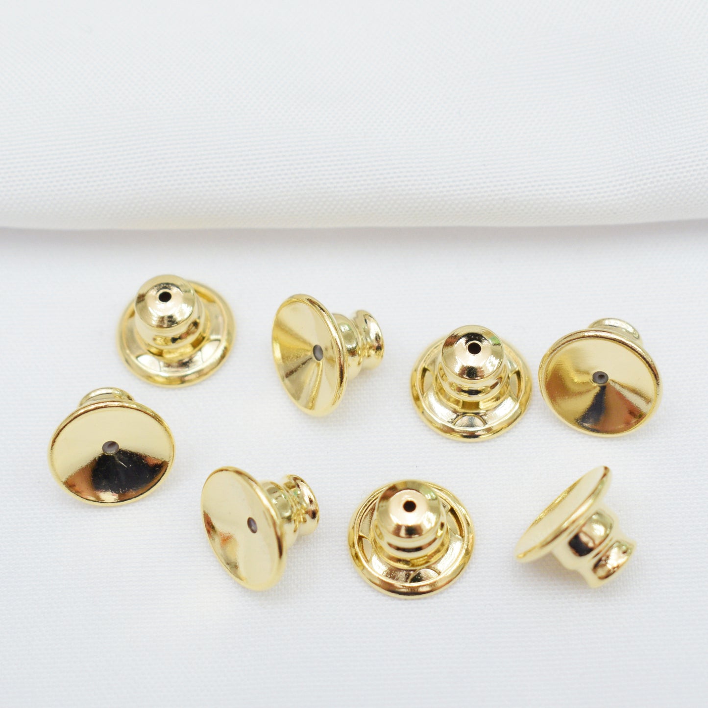 10PCS 18K Gold Filled Earring Backs Hat Cylinder Ear Stoppers White Gold Rose Gold Silver Replacement For Jewelry Making DIY Earrings Backs Doki Decor Hat# 14K Gold 