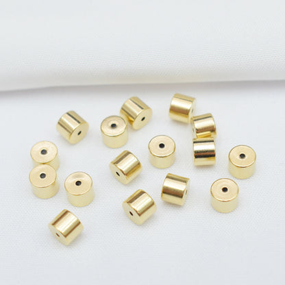 10PCS 18K Gold Filled Earring Backs Hat Cylinder Ear Stoppers White Gold Rose Gold Silver Replacement For Jewelry Making DIY Earrings Backs Doki Decor Cylinder# 14K Gold 