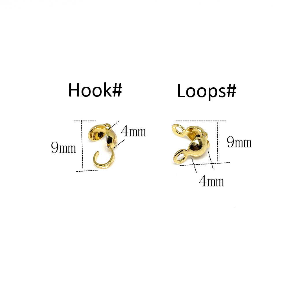 100PCS 18K Gold Filled Ending Tail Clasps Opened With Hook Loop White Gold Rose Gold Silver For Jewelry Making Finding Kits Repair Clasps Doki Decor   