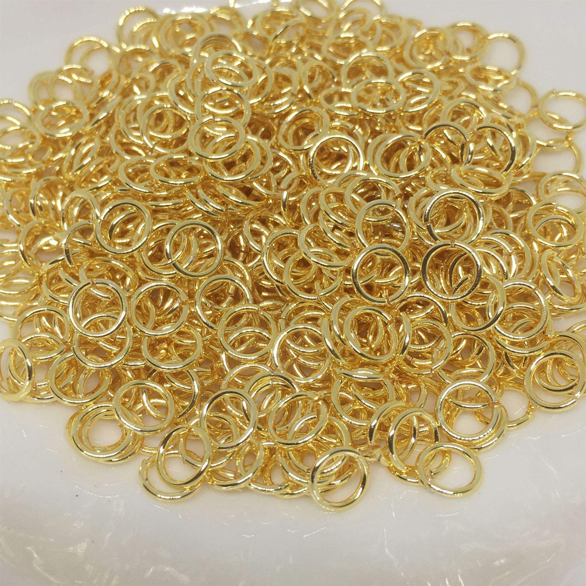 100PCS 18K Gold Filled Jump Rings Circle Opened 4mm 5mm 6mm 7mm 8mm Connecting Split DIY Jewelry Making Supplies Jump Rings Doki Decor   