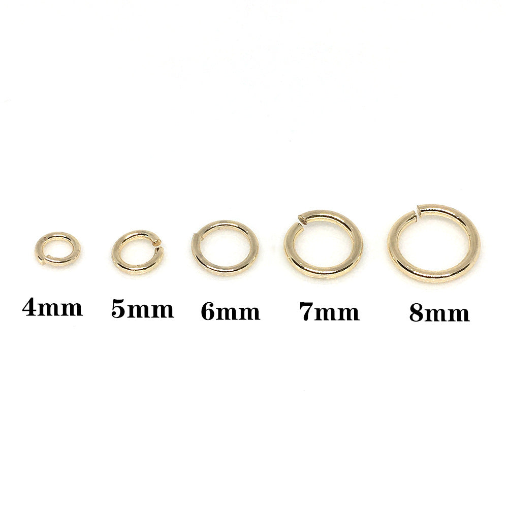 100PCS 18K Gold Filled Jump Rings Circle Opened 4mm 5mm 6mm 7mm 8mm Connecting Split DIY Jewelry Making Supplies Jump Rings Doki Decor   