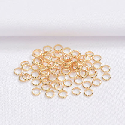 100PCS 18K Gold Filled Jump Rings Circle Closure 4mm 5mm 6mm White Gold Silver Connecting Split DIY Jewelry Making Supplies Jump Rings Doki Decor   