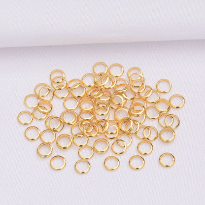 100PCS 18K Gold Filled Jump Rings Circle Closure 4mm 5mm 6mm White Gold Silver Connecting Split DIY Jewelry Making Supplies Jump Rings Doki Decor   