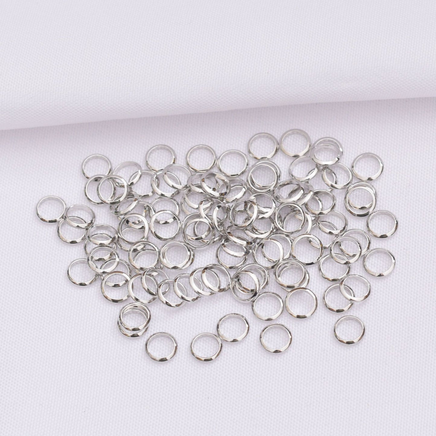 100PCS 18K Gold Filled Jump Rings Circle Closure 4mm 5mm 6mm White Gold Silver Connecting Split DIY Jewelry Making Supplies Jump Rings Doki Decor   