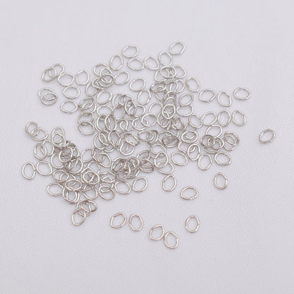 500PCS 18K Gold Filled Jump Rings Irregular Oval Connecting Split Circle DIY Jewelry Making Supplies Jump Rings Doki Decor White Gold  