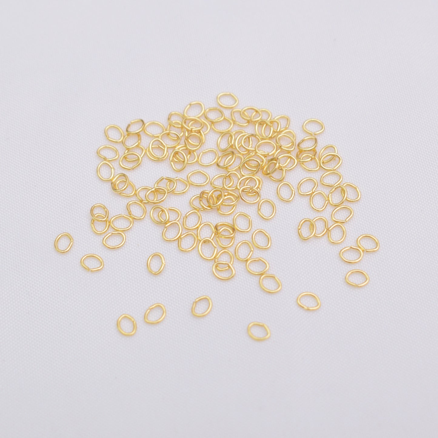 500PCS 18K Gold Filled Jump Rings Irregular Oval Connecting Split Circle DIY Jewelry Making Supplies Jump Rings Doki Decor 18K Gold  