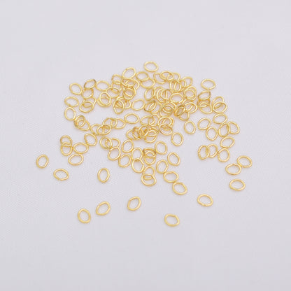 500PCS 18K Gold Filled Jump Rings Irregular Oval Connecting Split Circle DIY Jewelry Making Supplies Jump Rings Doki Decor 18K Gold  