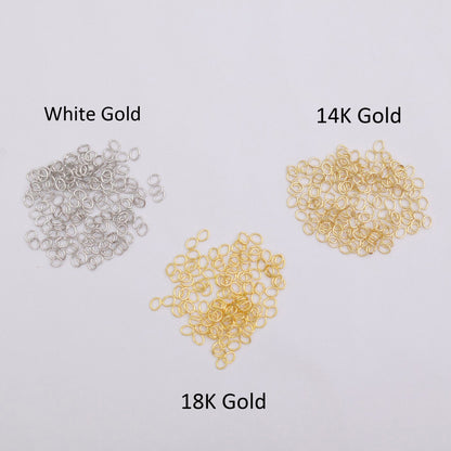 500PCS 18K Gold Filled Jump Rings Irregular Oval Connecting Split Circle DIY Jewelry Making Supplies Jump Rings Doki Decor   