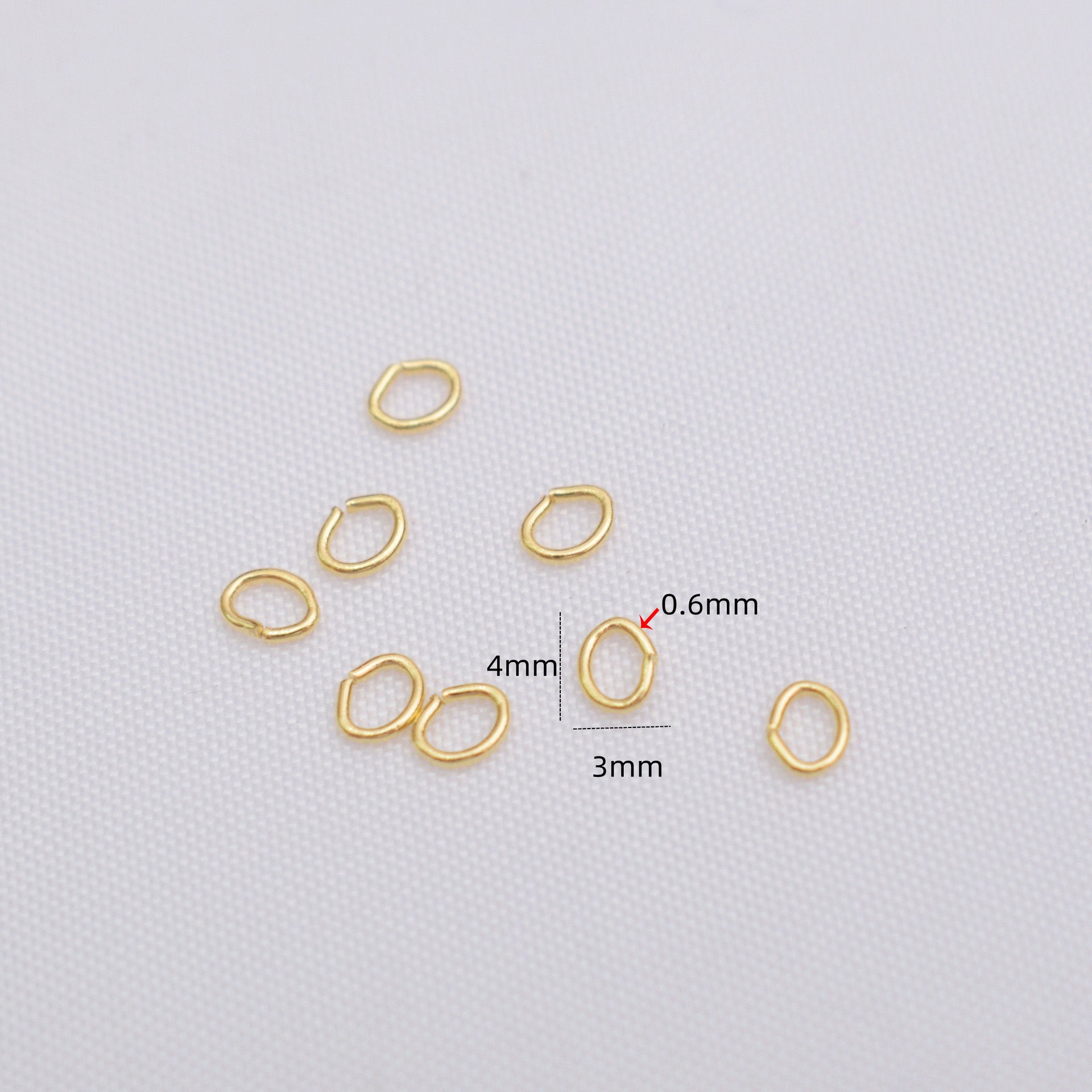 500PCS 18K Gold Filled Jump Rings Irregular Oval Connecting Split Circle DIY Jewelry Making Supplies Jump Rings Doki Decor   