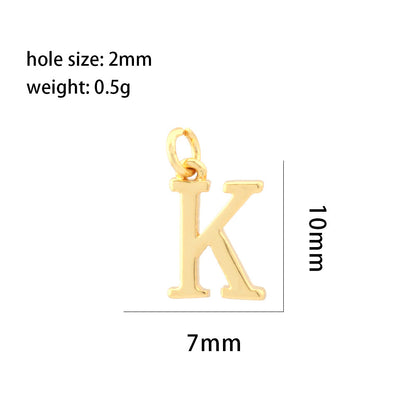 5PCS 18K Gold Filled Pendants Letters Initial Final Dangle Drop Charms Jewelry Making Findings Supplies Pendants Doki Decor   