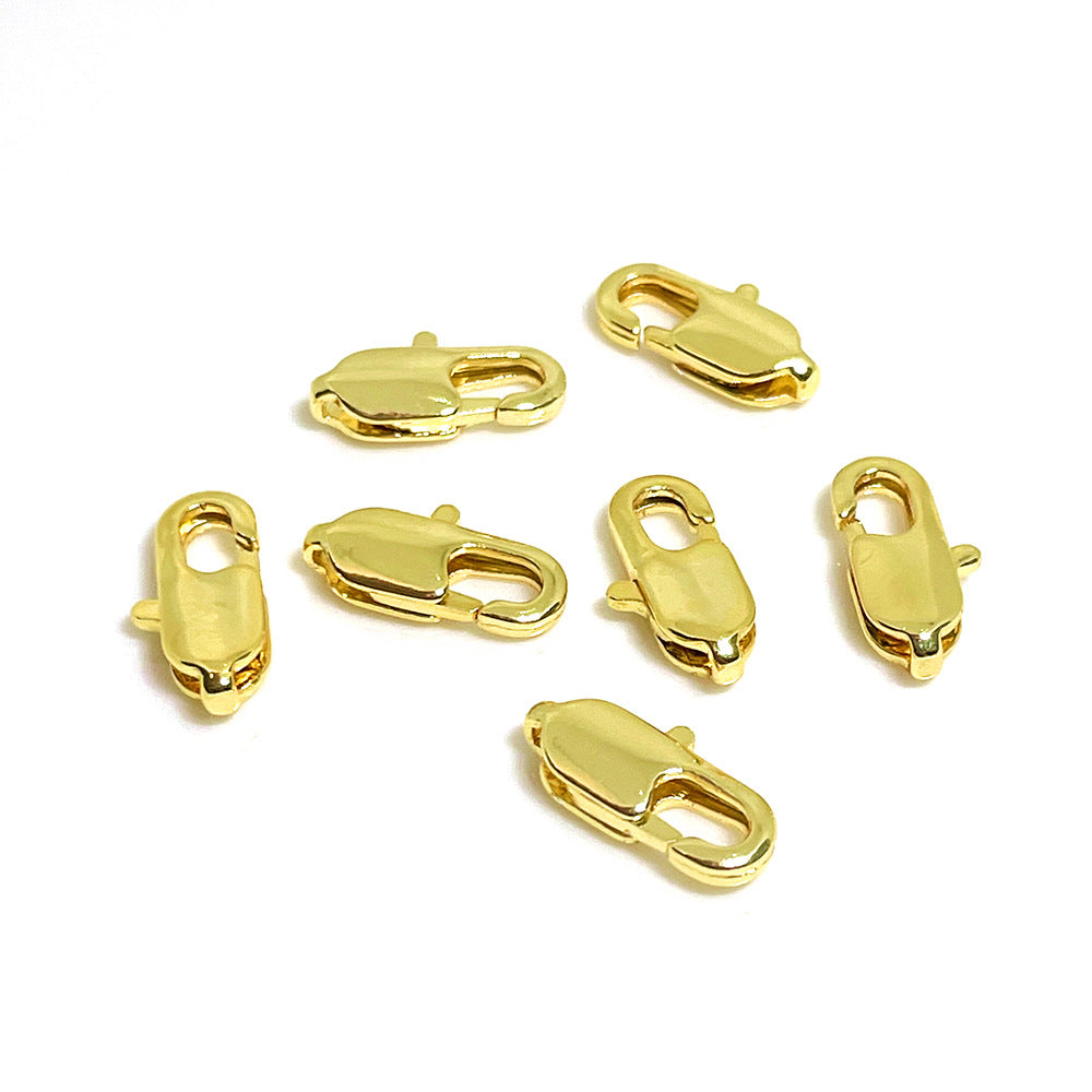 50PCS 18K Gold Filled Lobster Claw Clasps White Gold For Jewelry Making Finding Kits Repair Clasps Doki Decor   