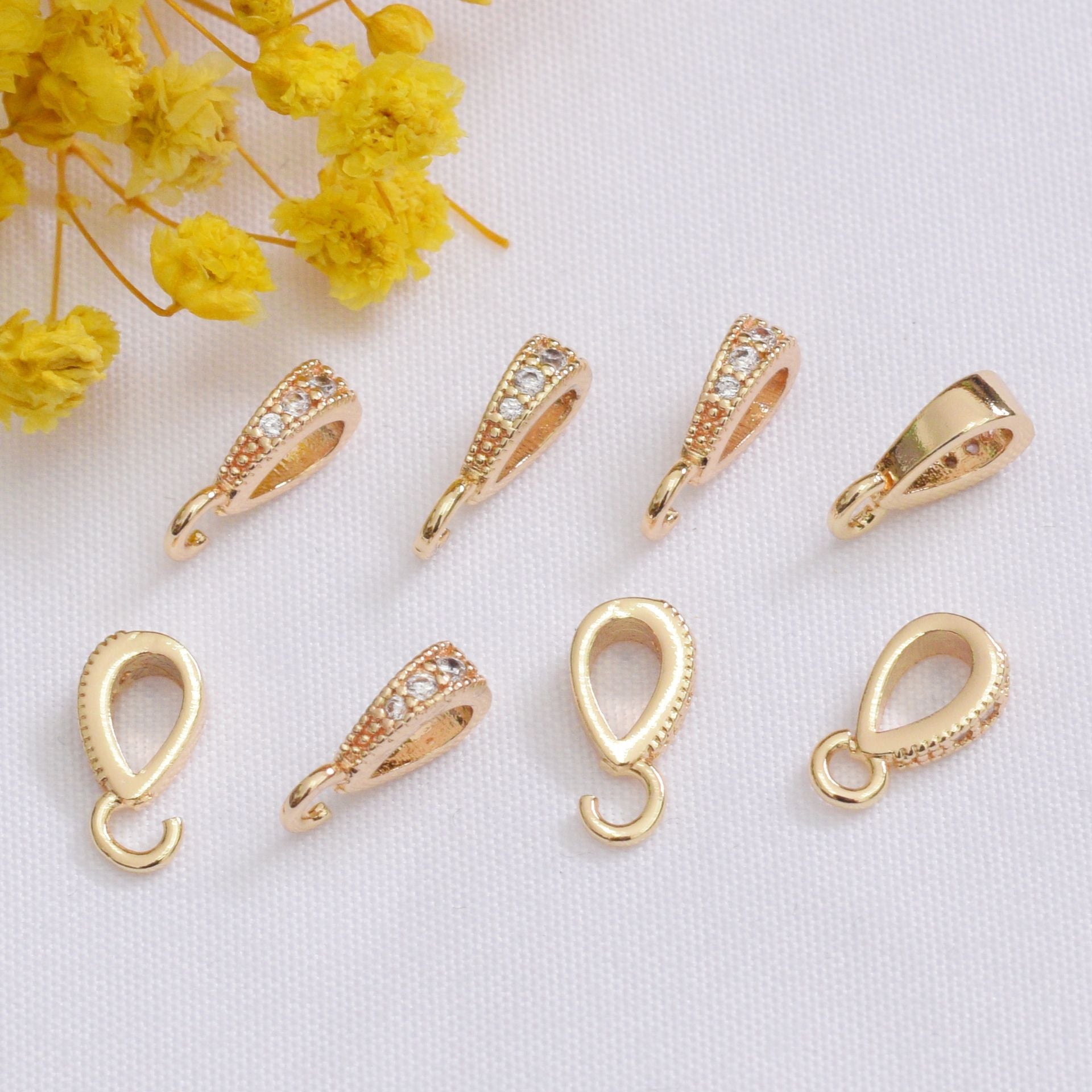 50PCS 18K Gold Filled Lobster Claw Clasps Rhinestone White Gold Rose Gold Silver For Jewelry Making Finding Kits Repair Clasps Doki Decor   