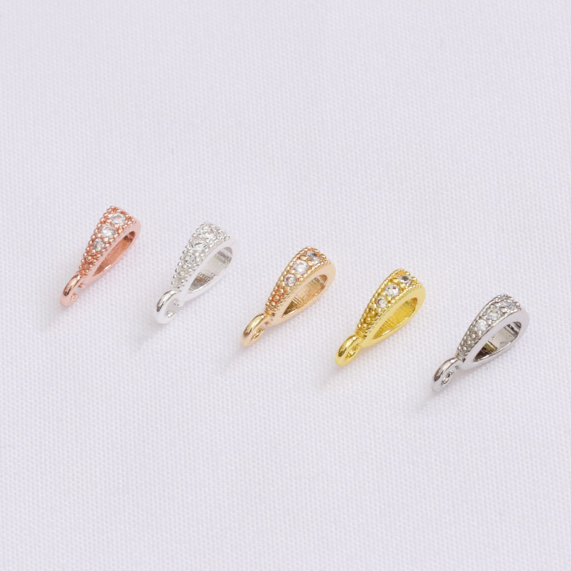 50PCS 18K Gold Filled Lobster Claw Clasps Rhinestone White Gold Rose Gold Silver For Jewelry Making Finding Kits Repair Clasps Doki Decor   