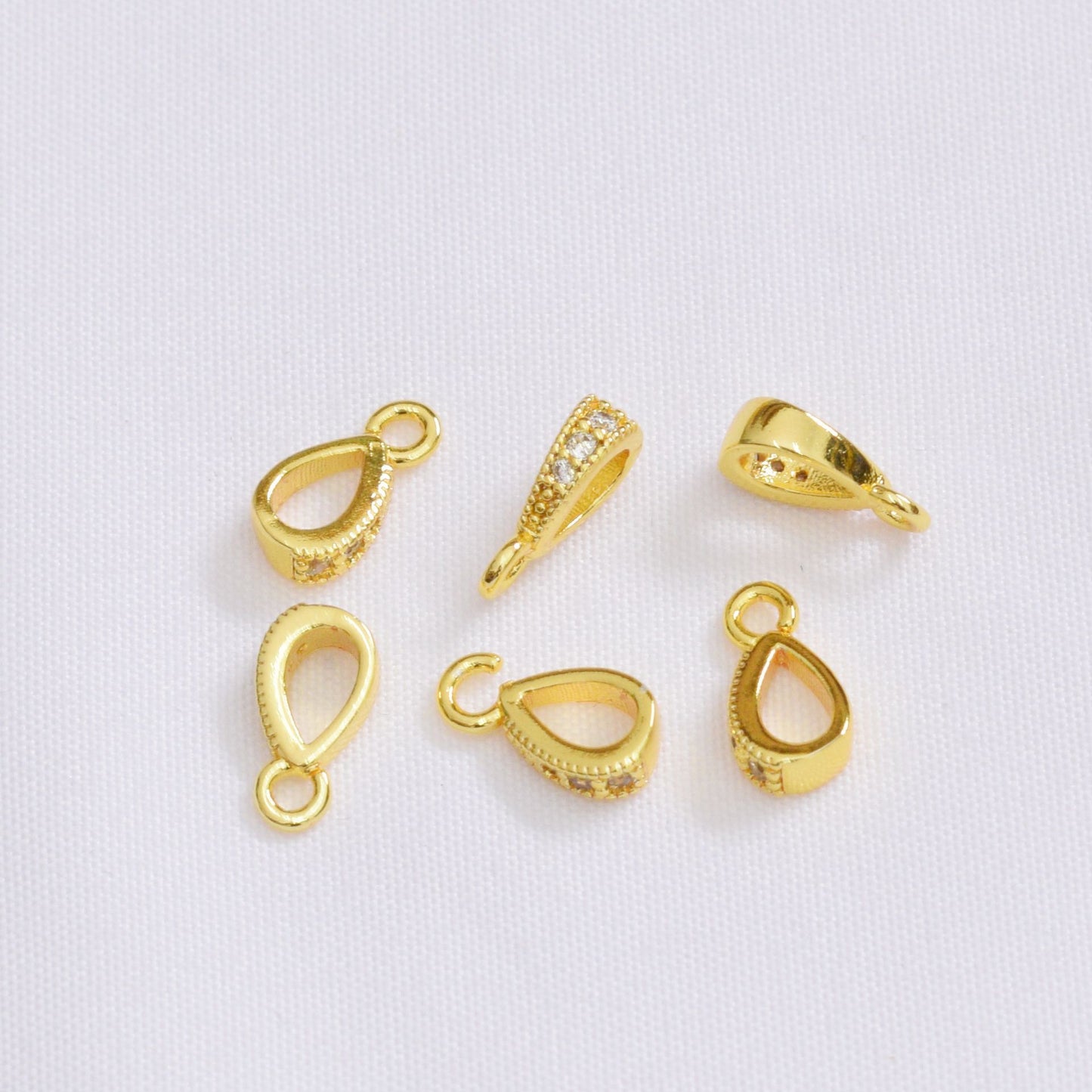 50PCS 18K Gold Filled Lobster Claw Clasps Rhinestone White Gold Rose Gold Silver For Jewelry Making Finding Kits Repair Clasps Doki Decor 18K Gold  