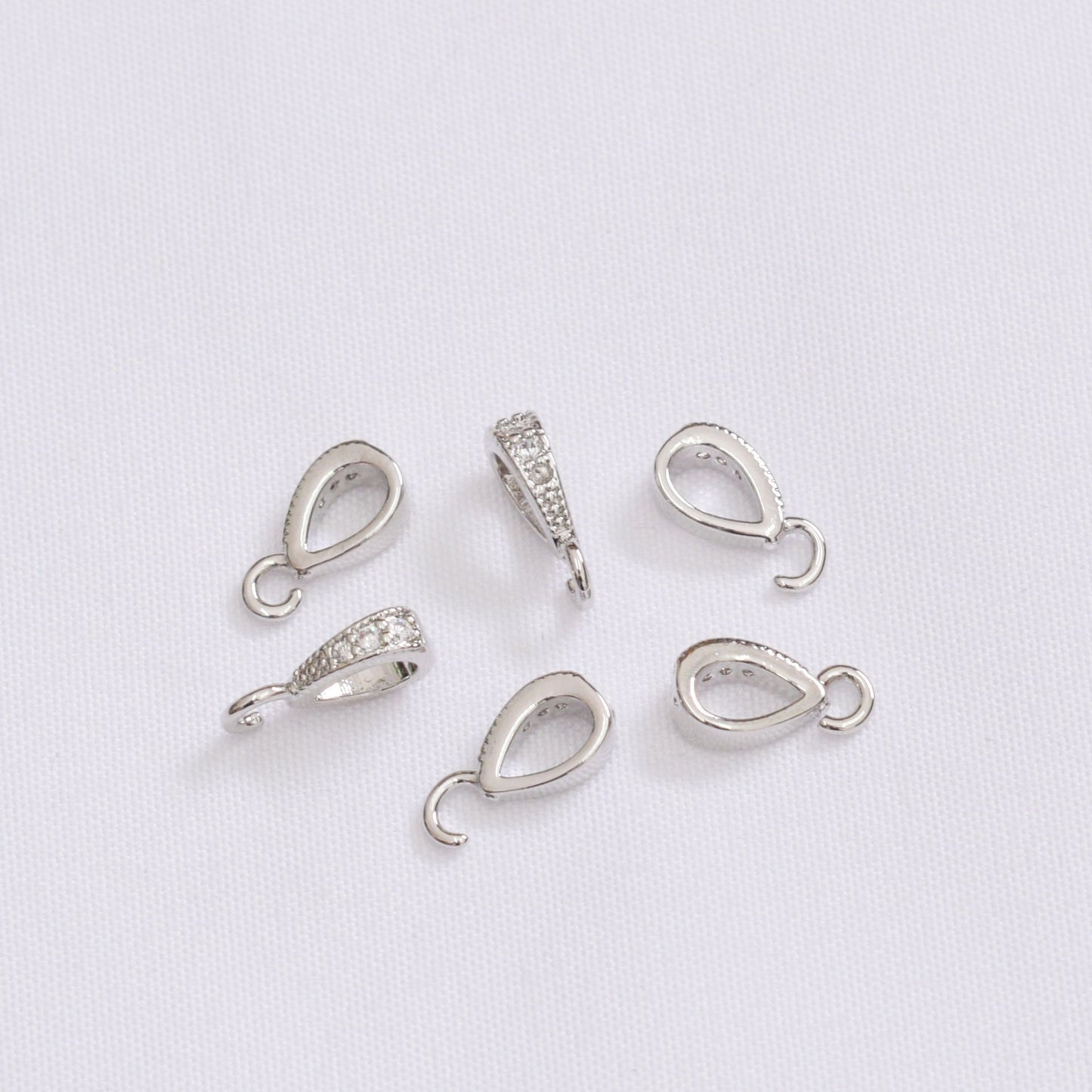 50PCS 18K Gold Filled Lobster Claw Clasps Rhinestone White Gold Rose Gold Silver For Jewelry Making Finding Kits Repair Clasps Doki Decor White Gold  