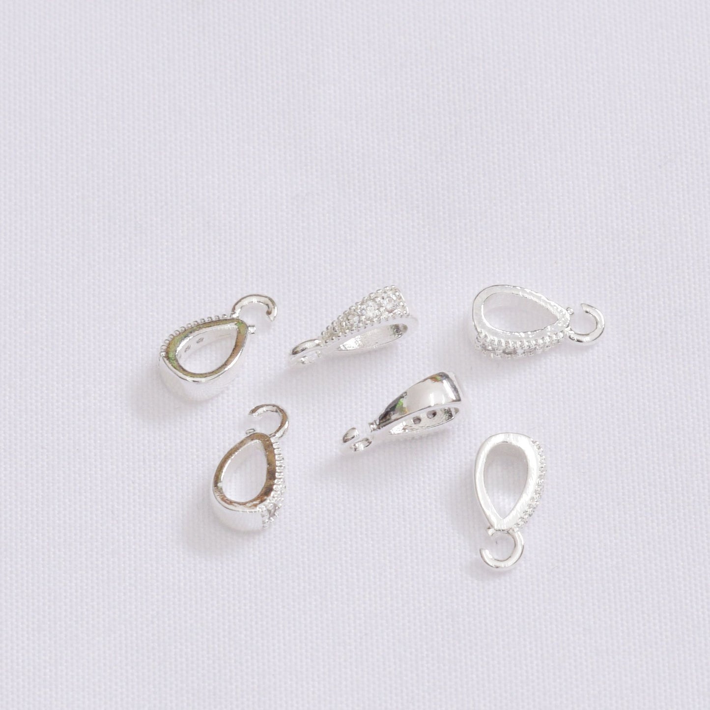 50PCS 18K Gold Filled Lobster Claw Clasps Rhinestone White Gold Rose Gold Silver For Jewelry Making Finding Kits Repair Clasps Doki Decor Silver  