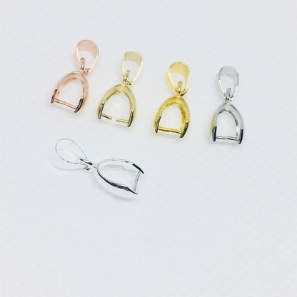 50PCS 18K Gold Filled Melon Seed Buckle Clasps Pinch Clip Bail White Gold Silver Rose Gold For Jewelry Making Finding Kits Repair Clasps Doki Decor   