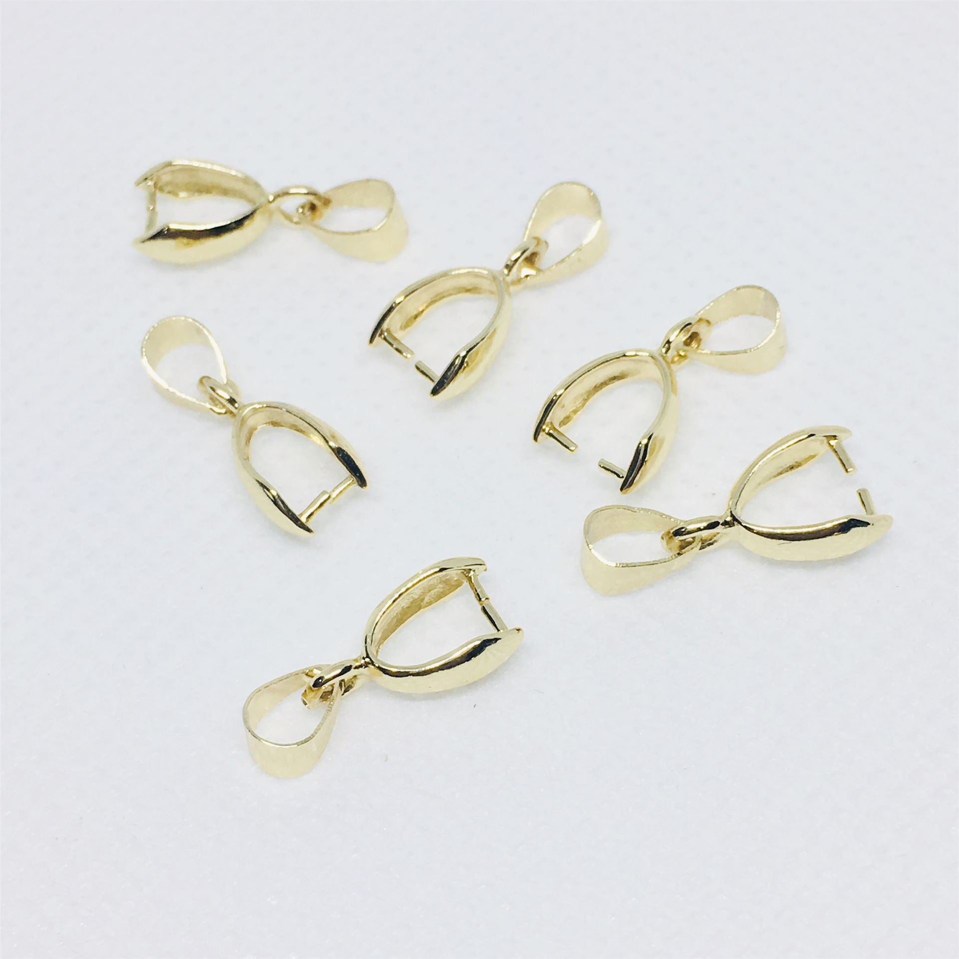 50PCS 18K Gold Filled Melon Seed Buckle Clasps Pinch Clip Bail White Gold Silver Rose Gold For Jewelry Making Finding Kits Repair Clasps Doki Decor 14K Gold  