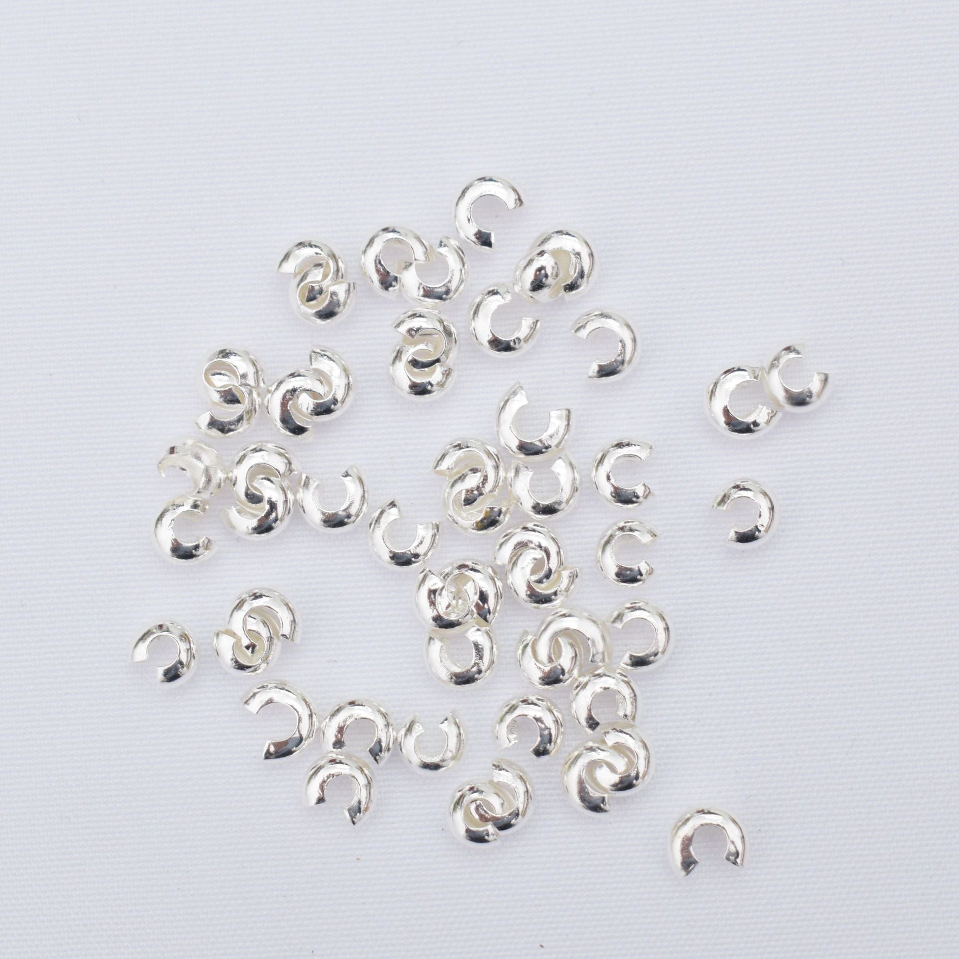 100PCS 18K Gold Filled Moon Buckles Ending Tail Clasps Semicircle Opened Hole Silver For Jewelry Making Finding Kits Repair Clasps Doki Decor Silver 3mm 