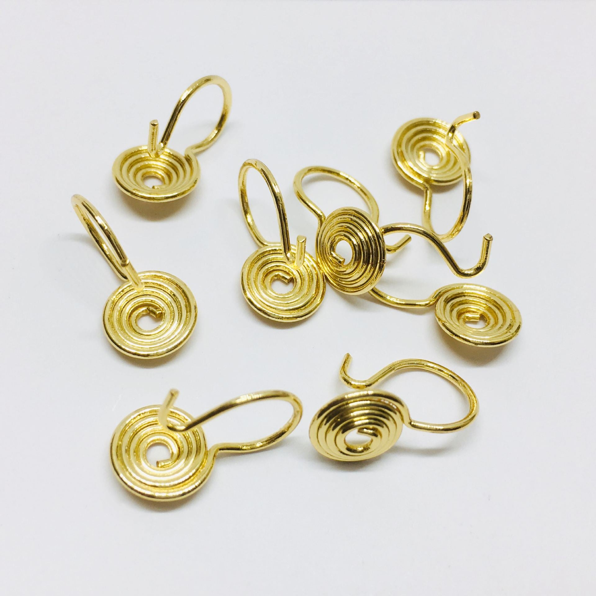 10PCS 18K Gold Filled Mosquito Coil Clip-On Earring Converter Findings Components Earring Pads Round White Gold Clip-On Earrings Doki Decor 18K Gold  