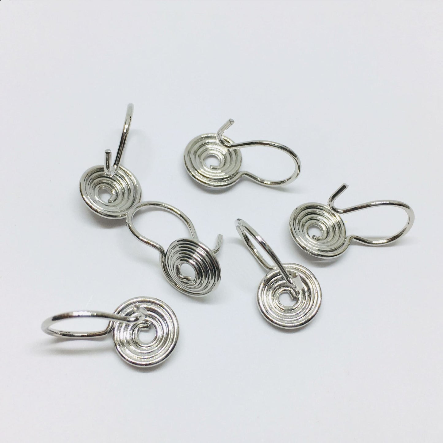 10PCS 18K Gold Filled Mosquito Coil Clip-On Earring Converter Findings Components Earring Pads Round White Gold Clip-On Earrings Doki Decor White Gold  