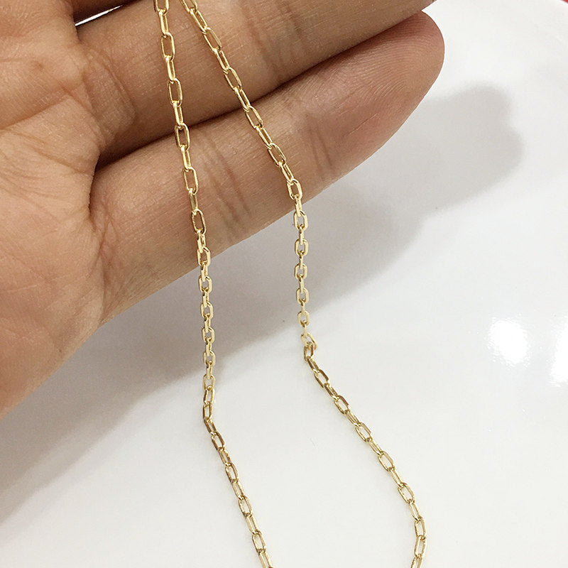 6.56 Feet/2M 18K Gold Filled Oval Rectangle Chain Necklace Bracelet Chains Roll 14K For Jewelry Making Kit Chains Doki Decor   