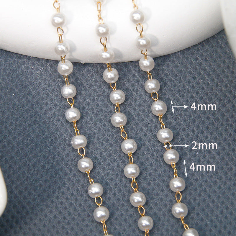 59 Feet/18M 18K Gold Filled Pearl Chain Necklace Bracelet Chains Roll For Jewelry Making Kit Chains Doki Decor 2#  