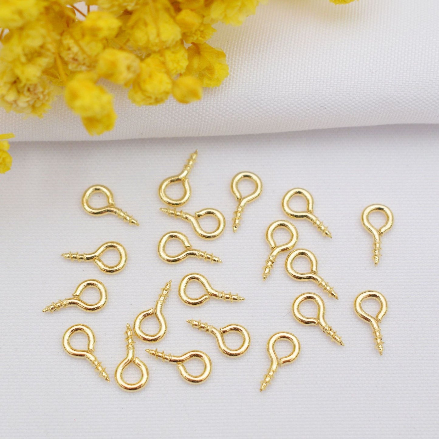 130PCS 18K Gold Filled Pearl Screws Needles Beads Screws For Jewelry Making Finding Kits Repair Clasps Doki Decor   