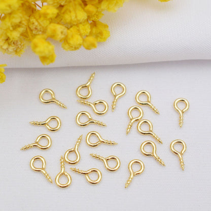 130PCS 18K Gold Filled Pearl Screws Needles Beads Screws For Jewelry Making Finding Kits Repair Clasps Doki Decor   