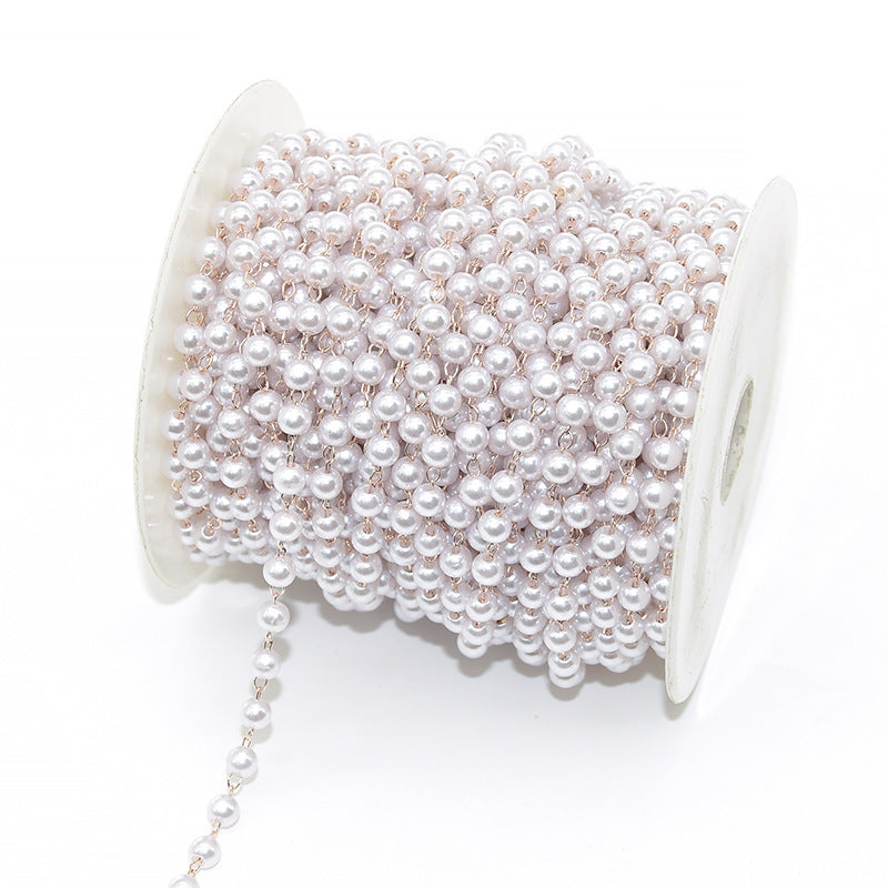 6.56 Feet/2M 18K Gold Filled Pearl Chains Necklace Bracelet Chains Roll White Gold Silver Rose Gold For Jewelry Making Kit Chains Doki Decor Rose Gold 3mm 