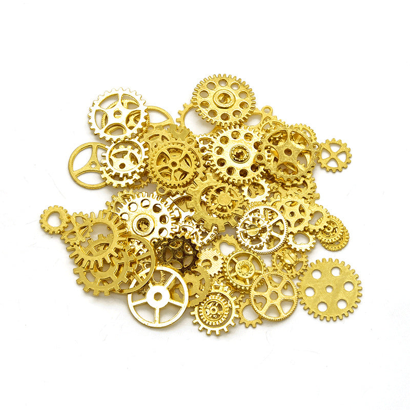 18K Gold Filled Pendants Punk Gear Mixed Kits For Jewelry Making Findings Supplies DIY Pendants Doki Decor 18K Gold 50g (around 20-25pcs) 