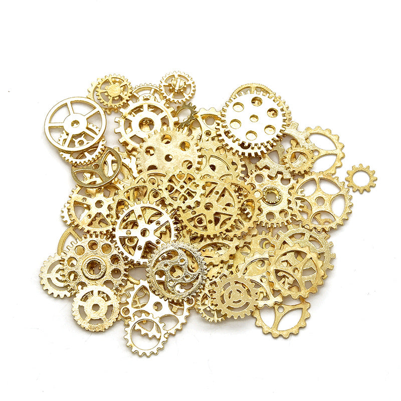 18K Gold Filled Pendants Punk Gear Mixed Kits For Jewelry Making Findings Supplies DIY Pendants Doki Decor 14K Gold 50g (around 20-25pcs) 