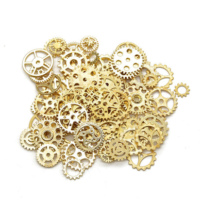 18K Gold Filled Pendants Punk Gear Mixed Kits For Jewelry Making Findings Supplies DIY Pendants Doki Decor 14K Gold 50g (around 20-25pcs) 