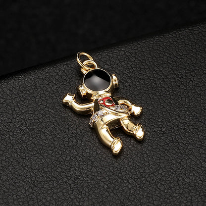 18K Gold Filled Pendants Astronaut Rhinestone Charms Jewelry Making Findings Supplies Pendants Doki Decor   