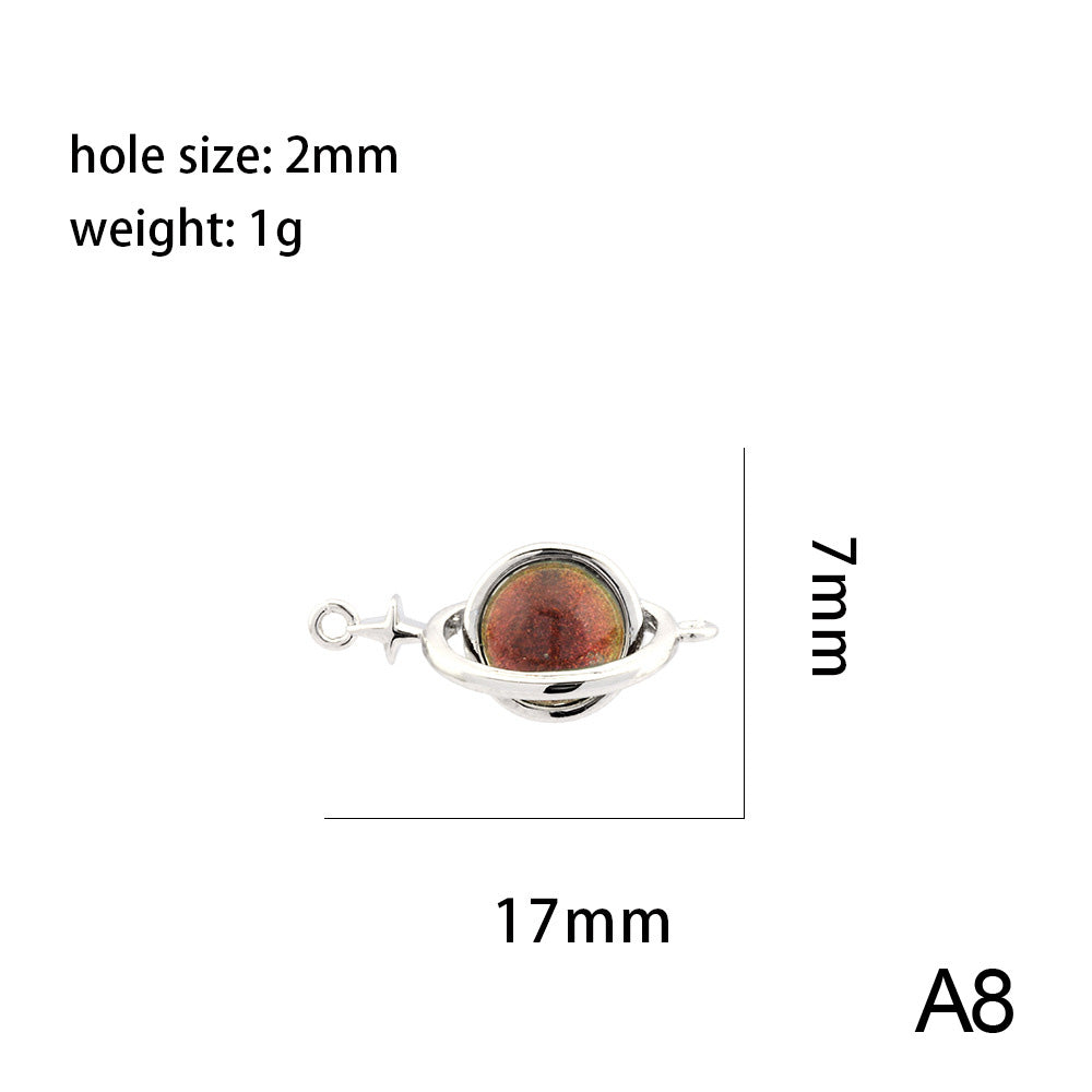 18K Gold Filled Pendants Oval Round Rhinestone Cat Eye Stone White Gold Charms Jewelry Making Findings Supplies Pendants Doki Decor A8  