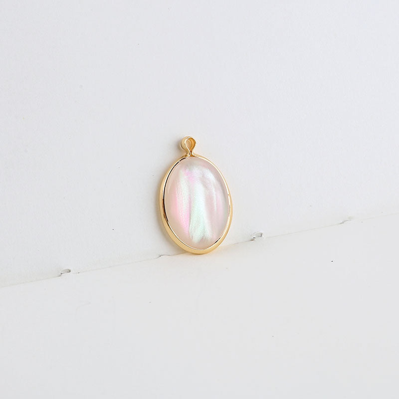 10PCS 18K Gold Filled Pendants Natural Colorful White Shell Waterdrop Oval Leaf Charms Jewelry Making Findings Supplies Pendants Doki Decor 2  