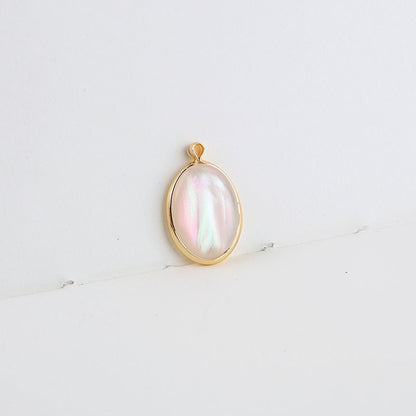 10PCS 18K Gold Filled Pendants Natural Colorful White Shell Waterdrop Oval Leaf Charms Jewelry Making Findings Supplies Pendants Doki Decor 2  