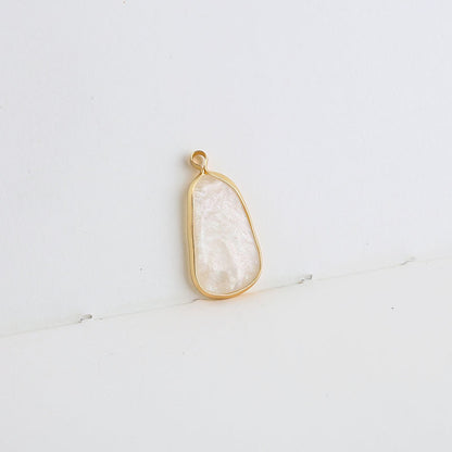 10PCS 18K Gold Filled Pendants Natural Colorful White Shell Waterdrop Oval Leaf Charms Jewelry Making Findings Supplies Pendants Doki Decor 3  