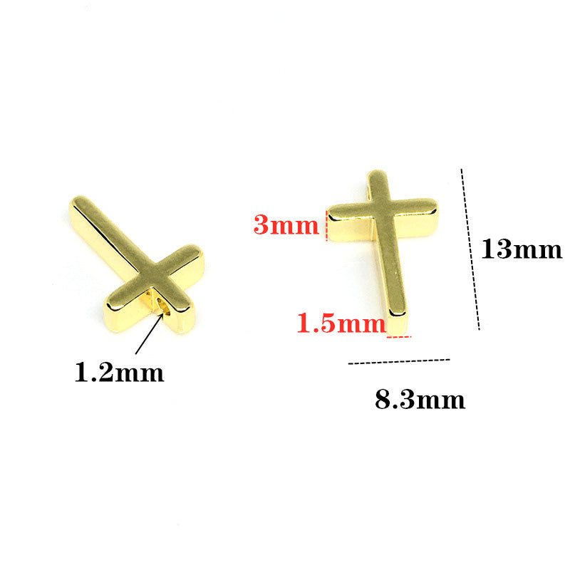 50PCS 18K Gold Filled Pendants Cross White Gold Charms Jewelry Making Findings Supplies Pendants Doki Decor   