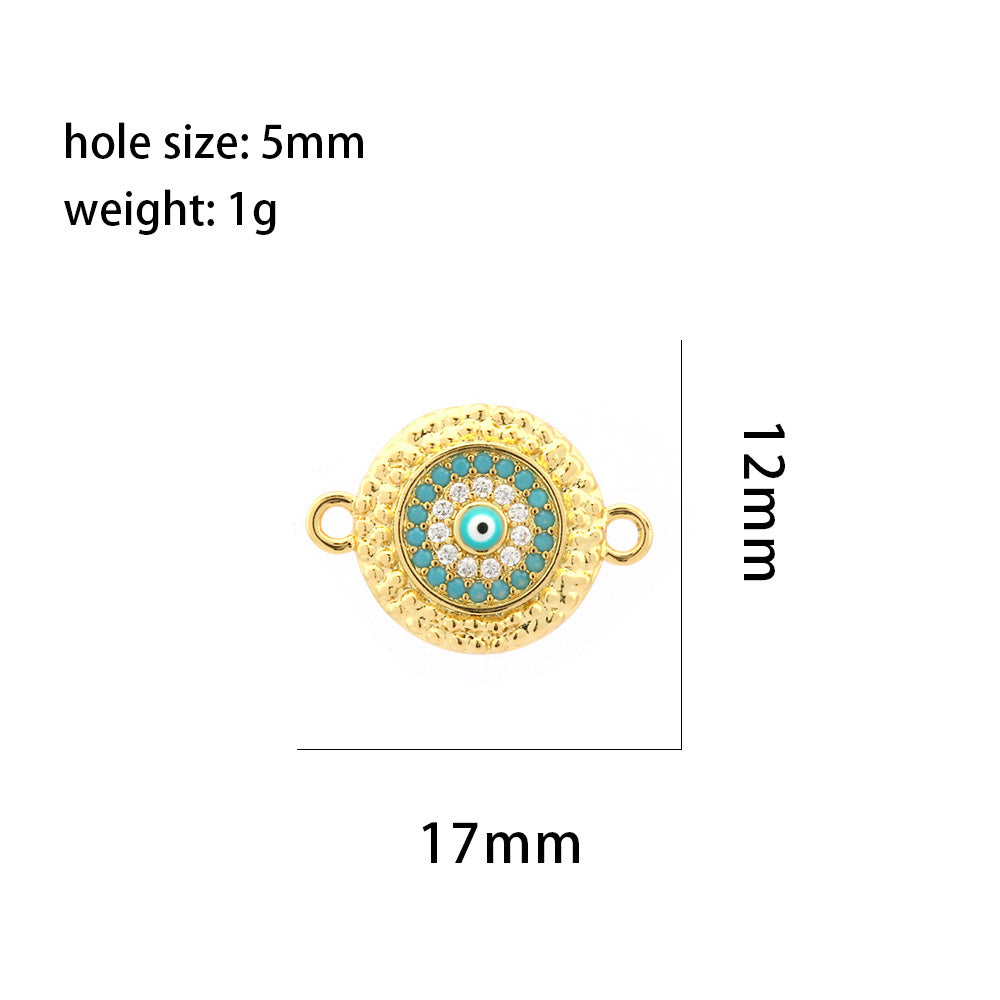 18K Gold Filled Pendants Devil Evil Eyes Round Rhinestone Charms Jewelry Making Findings Supplies Pendants Doki Decor   