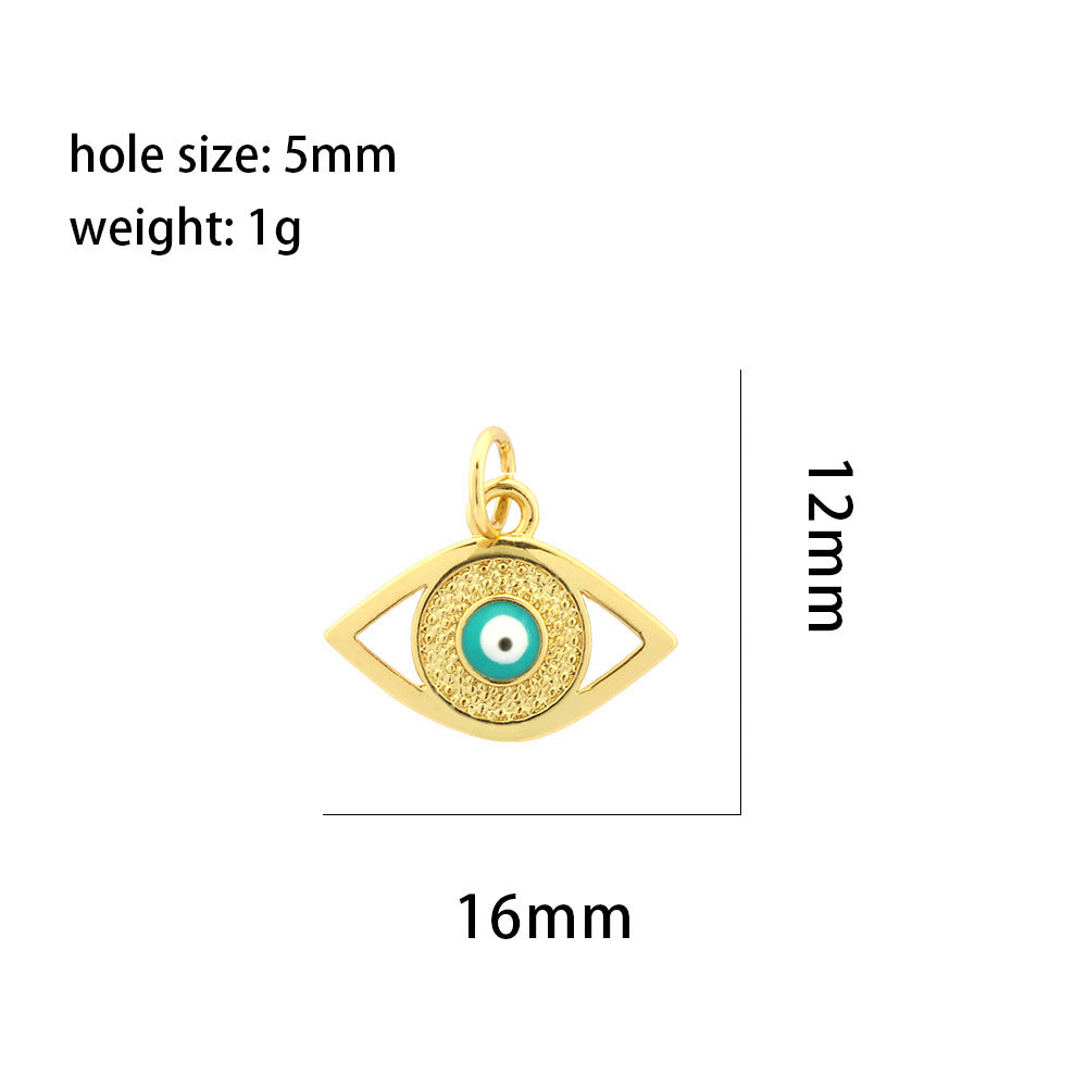 18K Gold Filled Pendants Devil Evil Eyes Round Rhinestone Charms Jewelry Making Findings Supplies Pendants Doki Decor   