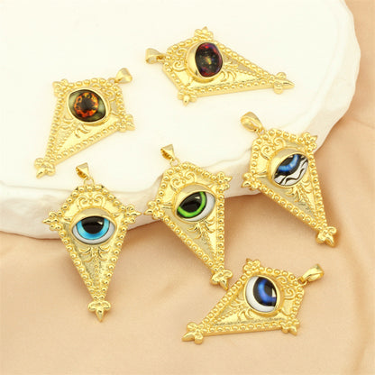 18K Gold Filled Pendants Devil Evil Eyes Sheild Charms Jewelry Making Findings Supplies Pendants Doki Decor   