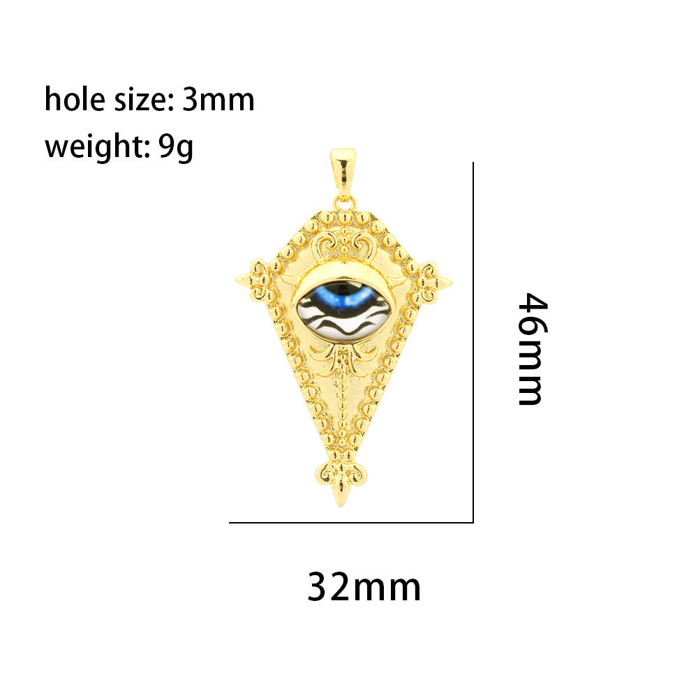 18K Gold Filled Pendants Devil Evil Eyes Sheild Charms Jewelry Making Findings Supplies Pendants Doki Decor   