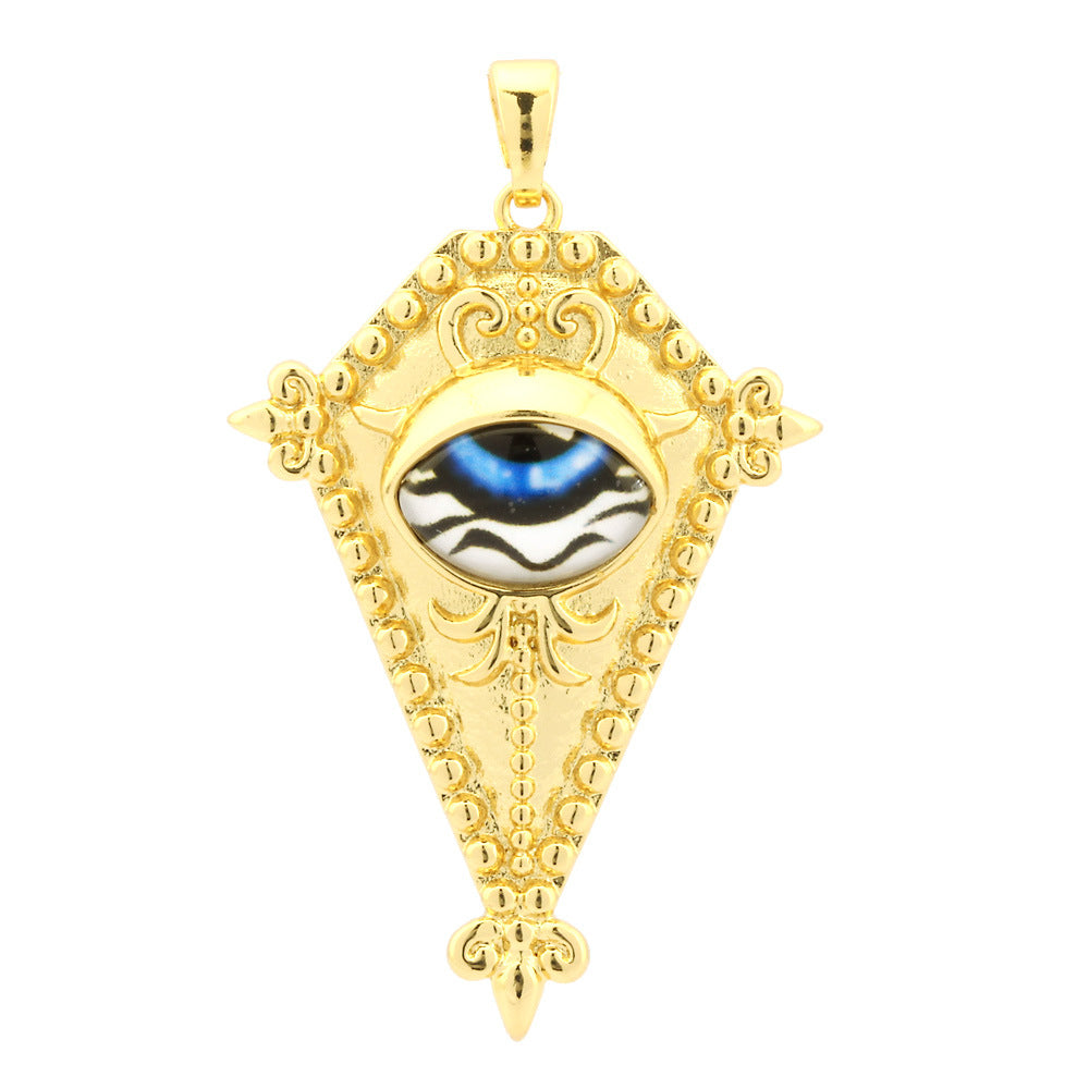 18K Gold Filled Pendants Devil Evil Eyes Sheild Charms Jewelry Making Findings Supplies Pendants Doki Decor   