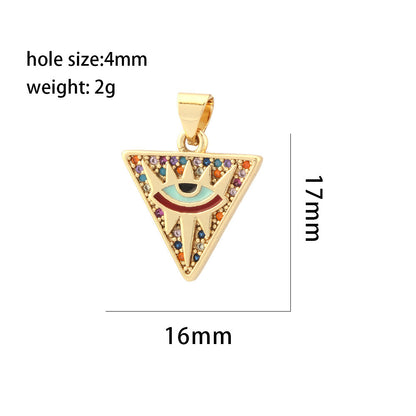 18K Gold Filled Pendants Devil Evil Eyes Star Triangle Rhinestone Charms Jewelry Making Findings Supplies Pendants Doki Decor   