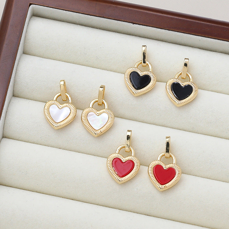 18K Gold Filled Pendants Double Sided Heart Natural Shell Charms Jewelry Making Findings Supplies Pendants Doki Decor   